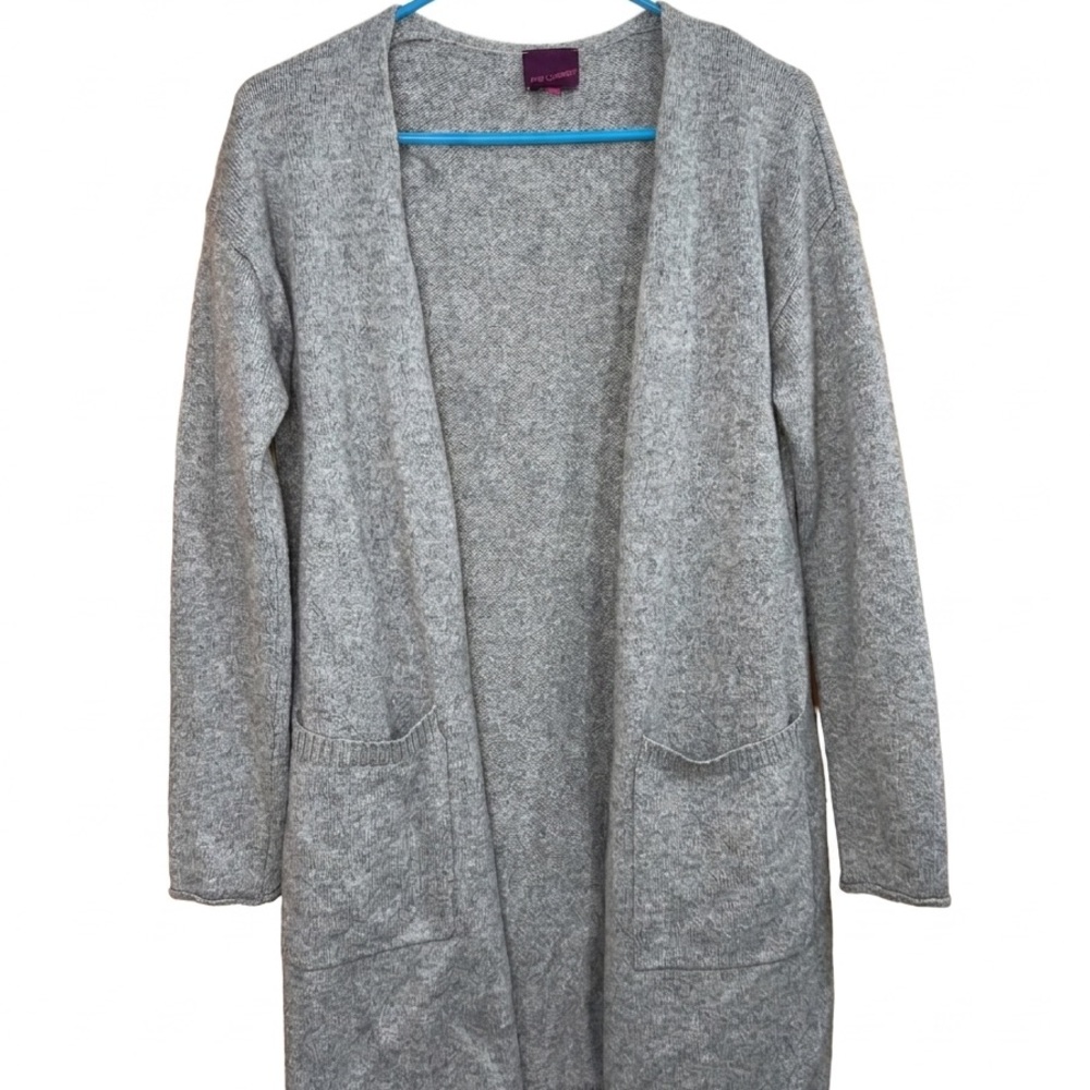 Gray Cashmere Cardigan Sweater